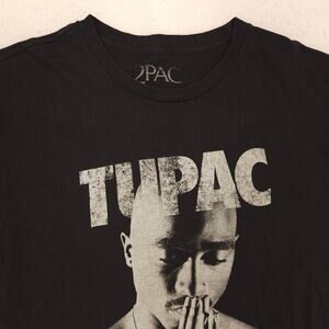 2Pac Tupac Rap Short Sleeve Graphic Crew Neck T Shirt Mens Size Large L Black
